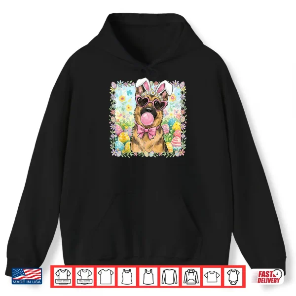 Hoodie Easter Dog Bunny Ears Funny German Shepherd Easter Bunny Dog Shirt