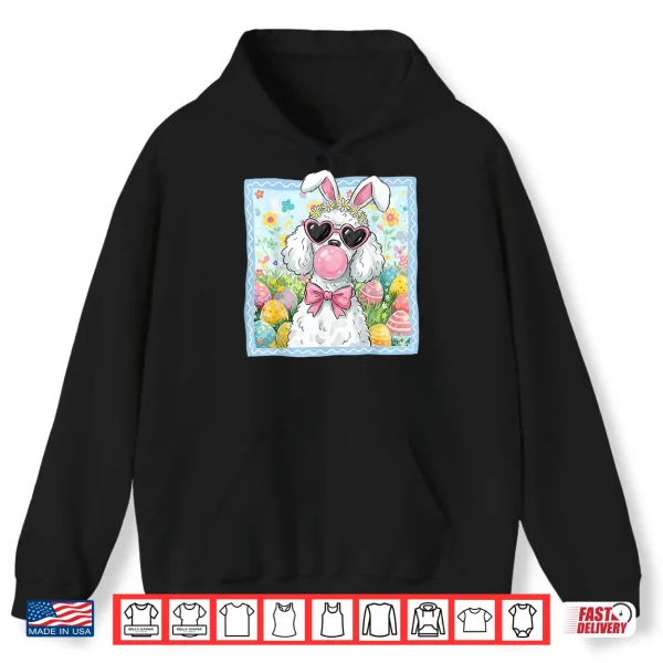 Hoodie Easter Dog Bunny Ears Funny Poodle Easter Bunny Dog Shirt