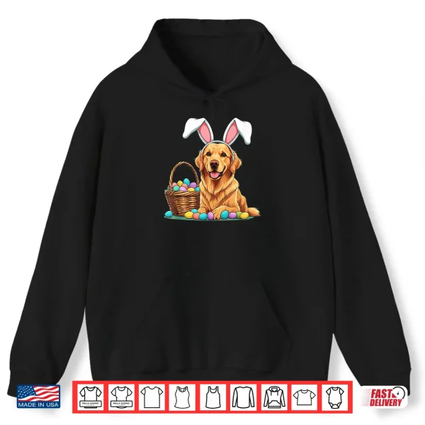 Hoodie Easter Golden Retriever dog with Bunny Rabbit Ears Shirt