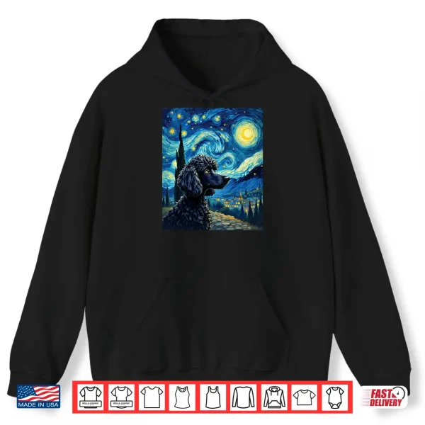Hoodie Elegant Poodle Van Gogh Starry Night Graphic Shirt
