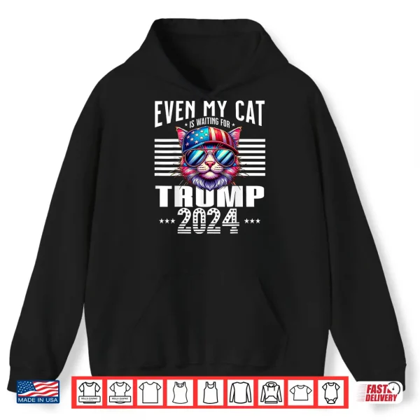 Hoodie Even My Cat Is Waiting For Trump 2024 Maine Coon Supporters Shirt