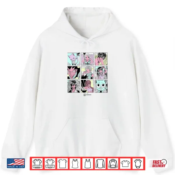Hoodie Fairy Tail Main Characters Box Up Retro Manga Panels Shirt