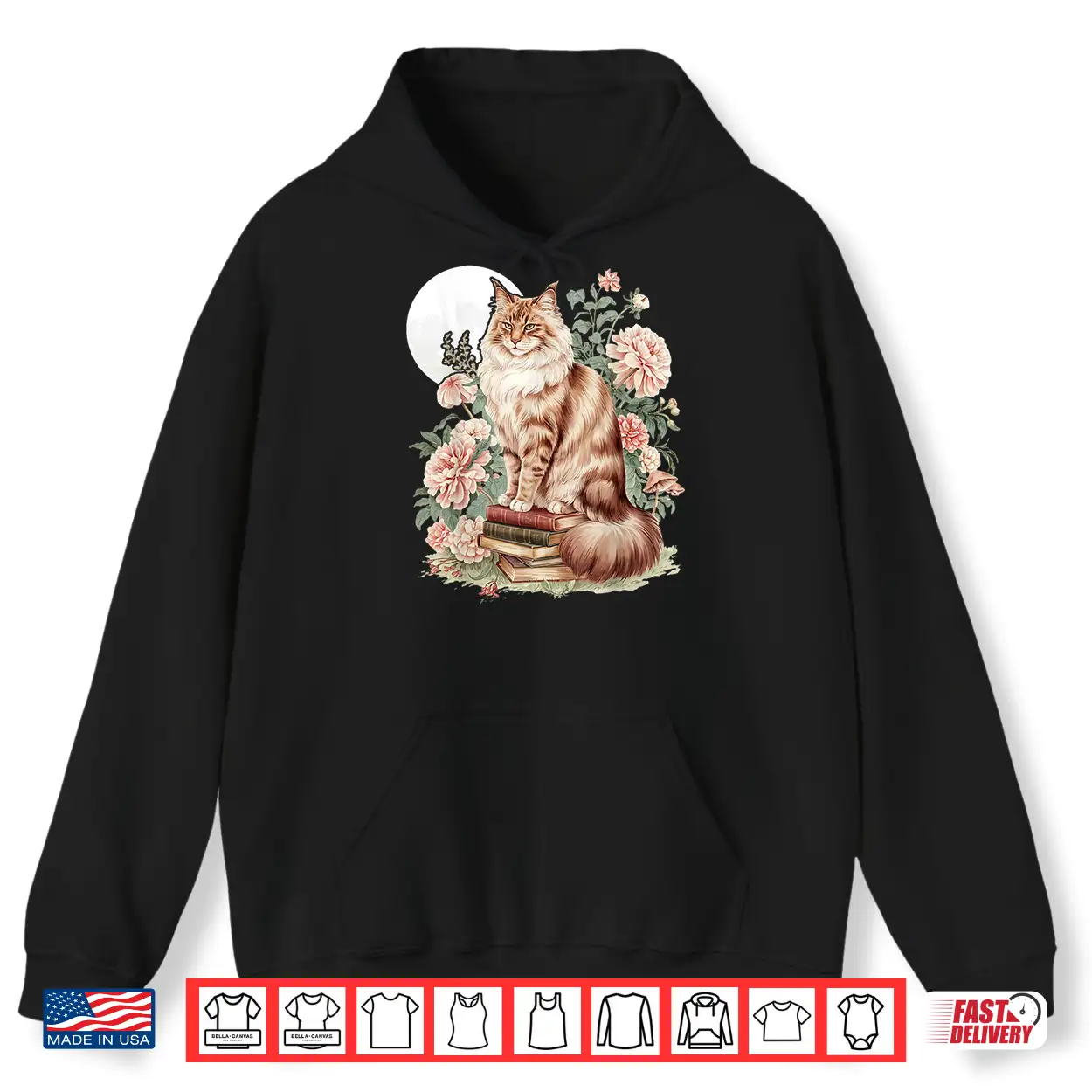 Floral Cottagecore Maine Coon Cat Lover Shirt