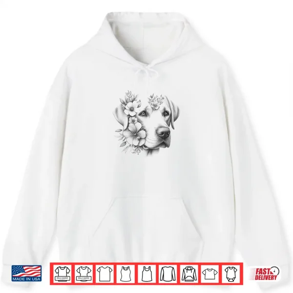 Hoodie Floral Labrador Retriever Lab Flower Dog Mom Design Shirt