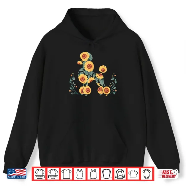 Hoodie Floral Pattern Sunflower Poodle Lover Shirt