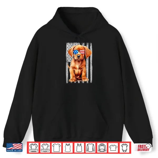 Hoodie Fox Red Lab Mom Dad Flag Labrador Retriever Shirt