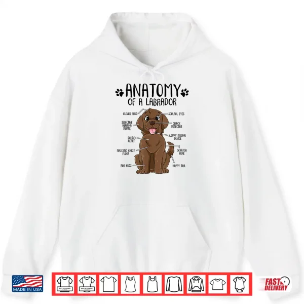 Hoodie Funny Anatomy Labrador Retriever Chocolate Lab Dog Owner Shirt
