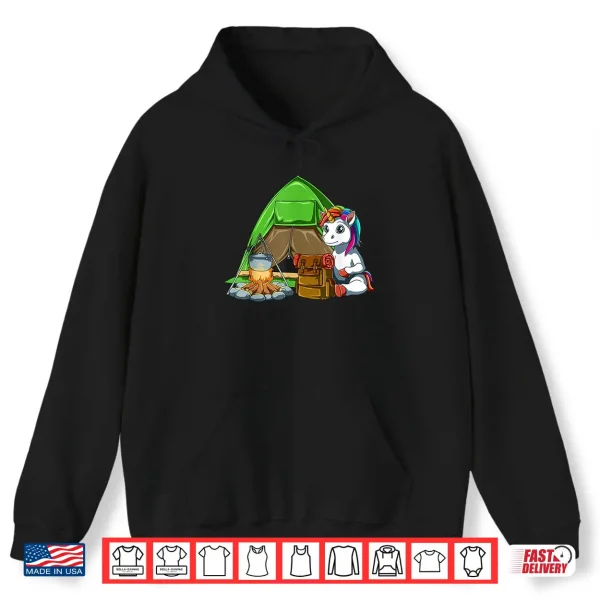 Hoodie Funny Backpacking Unicorn Hiking and Camping Shirt