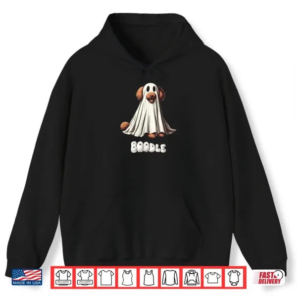 Hoodie Funny Boodle Brown Poodle Halloween Ghost Spooky Dog Mom Shirt