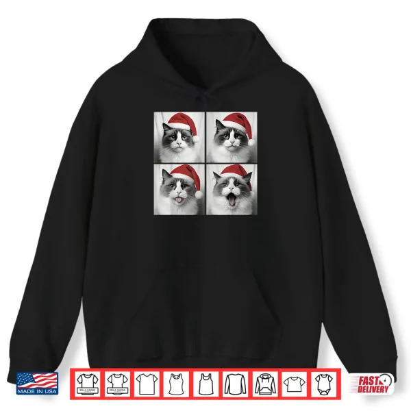 Hoodie Funny Christmas Ragdoll Cat Santa Photo Booth Shirt