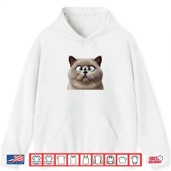 Hoodie Funny Cross Eyed British Shorthair Cat Shirt