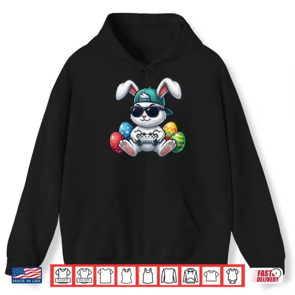 Hoodie Funny Easter Bunny Gaming Video Game Gamer Easter Day Boys Shirt
