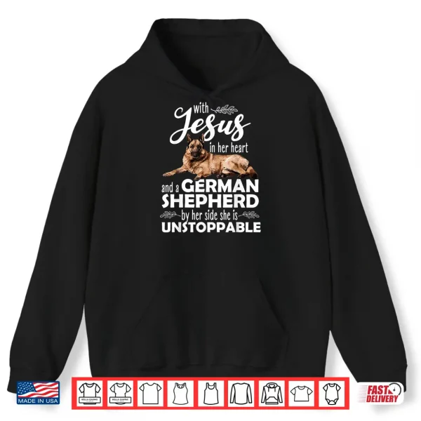 Hoodie Funny German Shepherd Art For Women Girls Kids Dog Lover Shirt