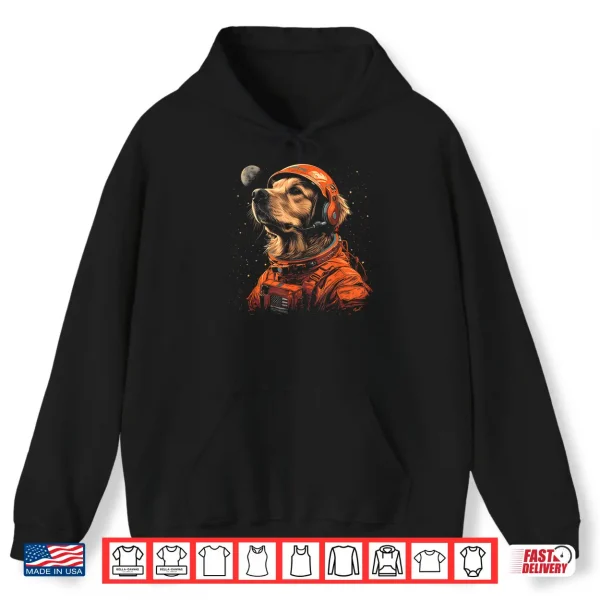 Hoodie Funny Golden Retriever Lovers Dog Astronaut In The Space Shirt