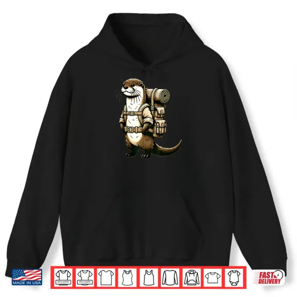 Hoodie Funny Hiking River Otter Backpacking Cottagecore Animals Shirt