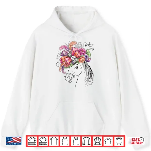 Hoodie Funny Horse Racing Derby Day Girls Women Shirt