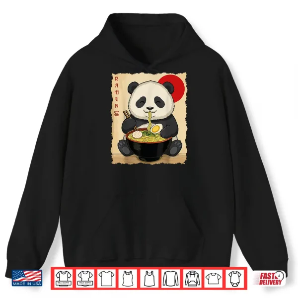 Hoodie Funny Panda Ramen Kawaii Anime Japanese Graphic Women Men Shirt