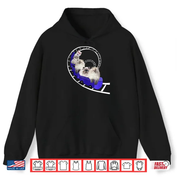 Hoodie Funny Persian Cats Gifts Cat Lovers Roller Coaster Womens Shirt