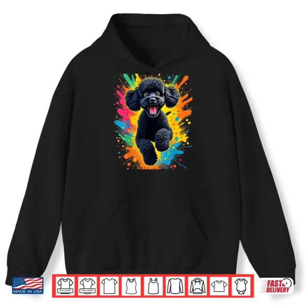 Hoodie Funny Poodle Dog Jumping Design for Black Poodle Lovers Shirt