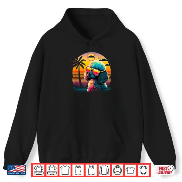 Hoodie Funny Poodle Dog Miniature Poodle Toy Poodle Retro Sunset Shirt