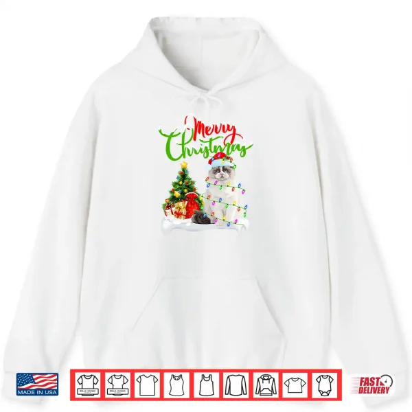 Hoodie Funny Ragdoll Cat Lover Xmas Lighting Ragdoll Cat Christmas Shirt