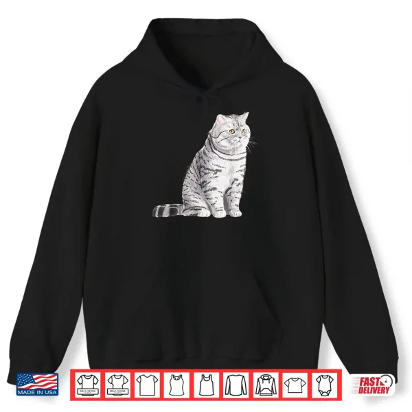 Hoodie Funny Sitting British Shorthair Cat Shirt