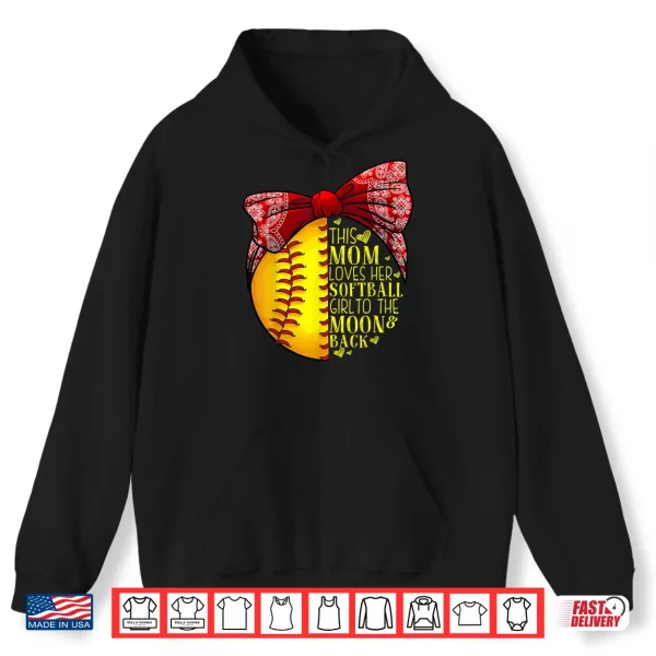 Hoodie Funny Softball Gift Mom Women Pitcher Catcher Girls Lovers Shirt