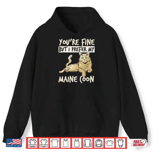 Hoodie Funny Women Men Cat Maine Coon Lover Coonie Shirt