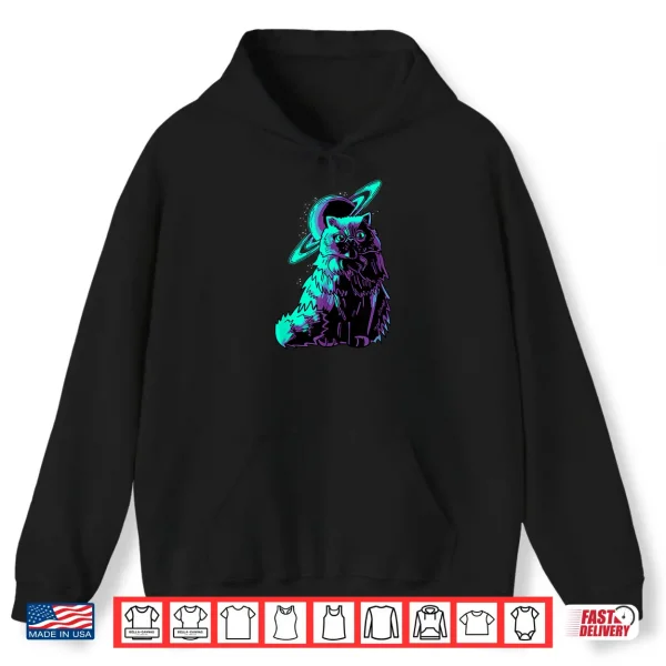 Hoodie Galaxy Saturn Planet Persian Cool Cat Feline Cat Lover Gift Shirt