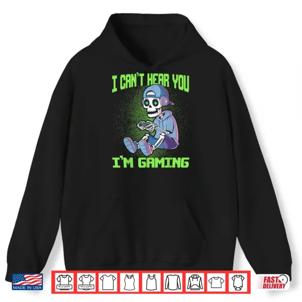 Hoodie Gamer Skeleton Gaming Video Games Shirt