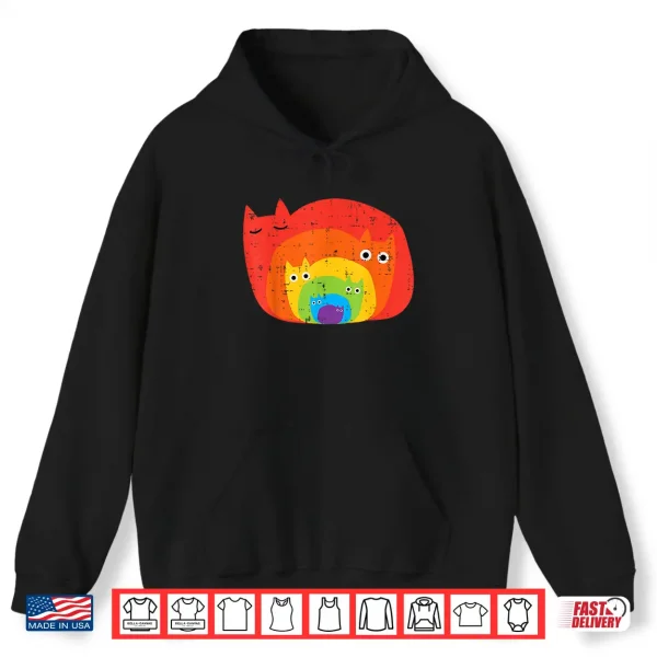 Hoodie Gay Rainbow Cats In Cats LGBT Flag Pride Month Men Women Shirt