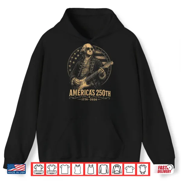 George Washington Playing Guitar 4Th July 250Th Anniversary Shirt 1 Hoodie George Washington Playing Guitar 4th July 250th Anniversary Shirt