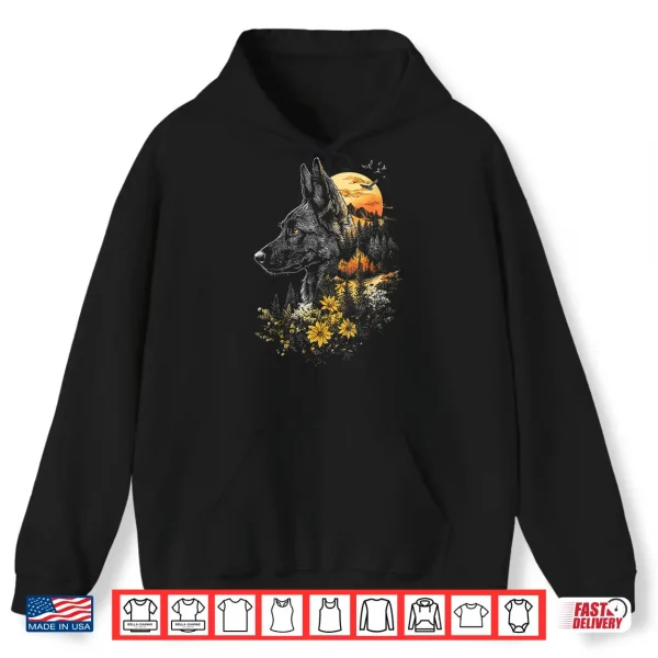 Hoodie German Shepherd Dog Camping Nature Lover Shirt