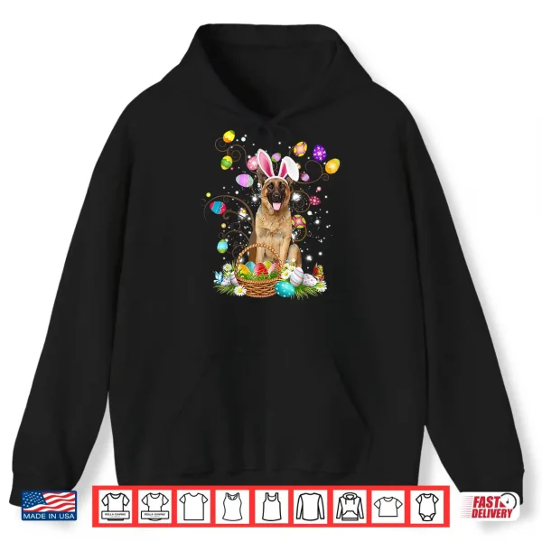 Hoodie German Shepherd Dog Easter Egg Hunting Basket Easter Day Shirt