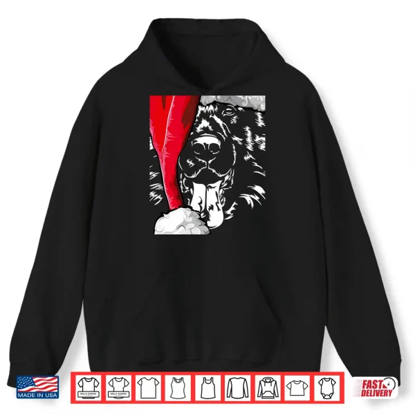 Hoodie German Shepherd Dog Santa Christmas Professional Graphic Shirt