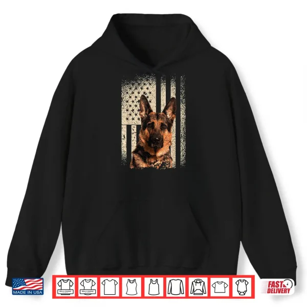 Hoodie German Shepherd Dog USA Patriotic Memorial Shirt