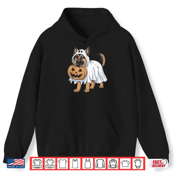 Hoodie German Shepherd Ghost Dog Halloween Shirt