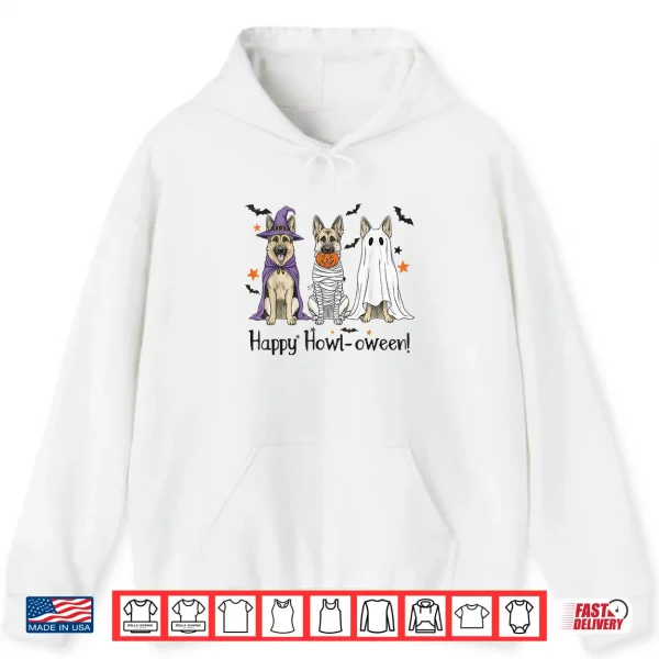 Hoodie German Shepherd Halloween Witch Mummy Ghost Dog Lover Shirt