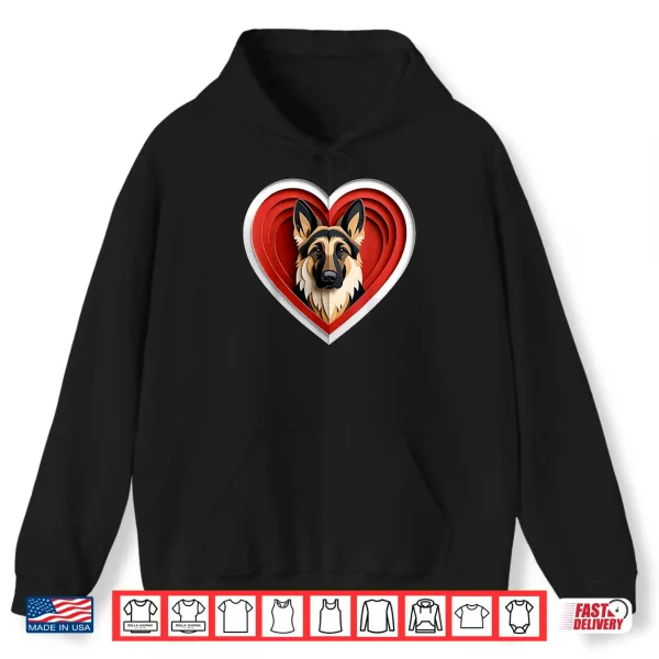 Hoodie German Shepherd Heart Cute GSD Puppy Dog Lover Shirt