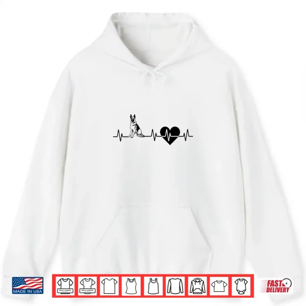 Hoodie German Shepherd Heartbeat I Love My German Shepherd Gift Shirt