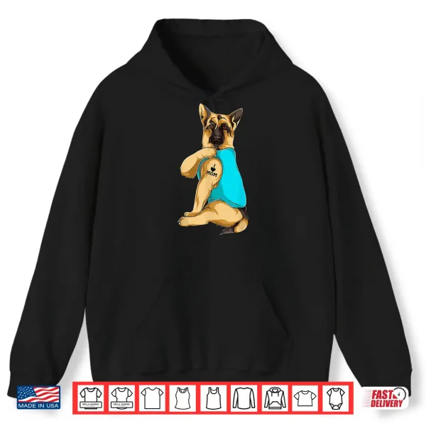 Hoodie German Shepherd I Love Mom Tattoo Apparel Dog Mom Gift Women Shirt
