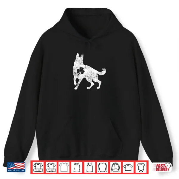 Hoodie German Shepherd Irish Clover St Patricks Day Dog Gift Shirt