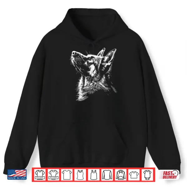 Hoodie German Shepherd Silhouette Graphic German Shepherd Dog Lover Shirt