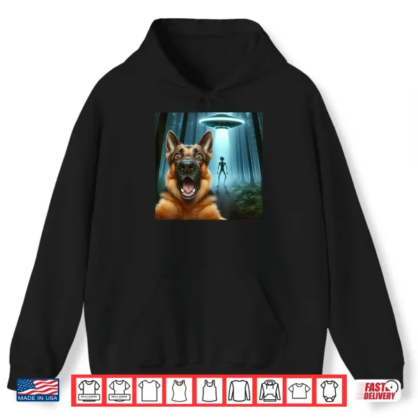 Hoodie German shepherd Selfie alien UFO funny German shepherd mom Shirt