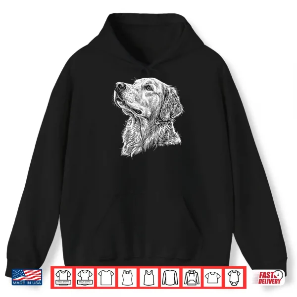 Hoodie Golden Retriever Art Dog Lover Pet Portrait Animal Lovers Shirt