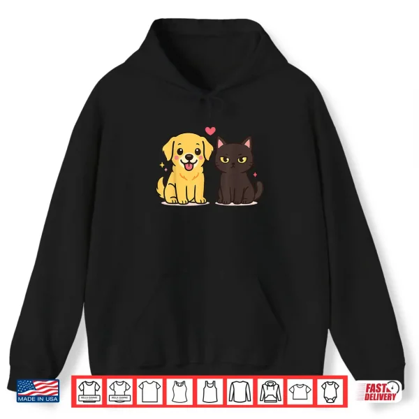 Hoodie Golden Retriever Boyfriend Black Cat Girlfriend Tee Shirt