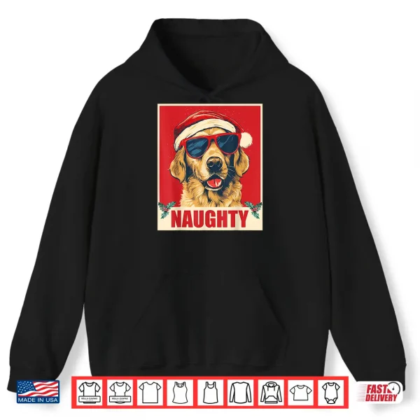 Hoodie Golden Retriever Christmas Naughty Vintage Shirt