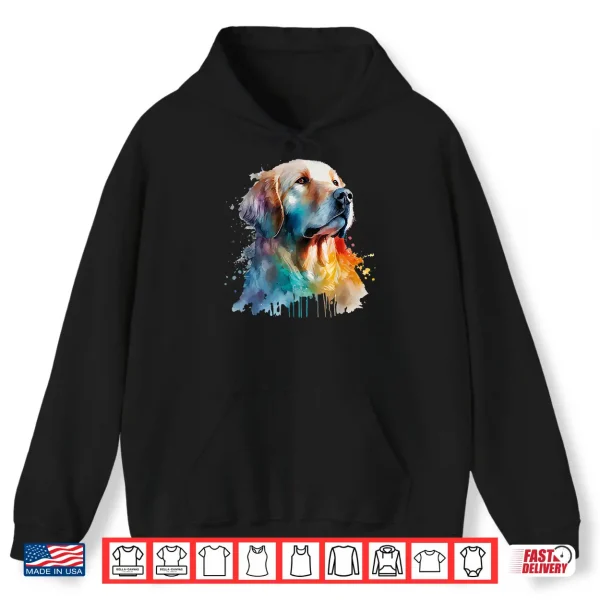 Hoodie Golden Retriever Colorful Pop Art Tie Dye Watercolor Shirt