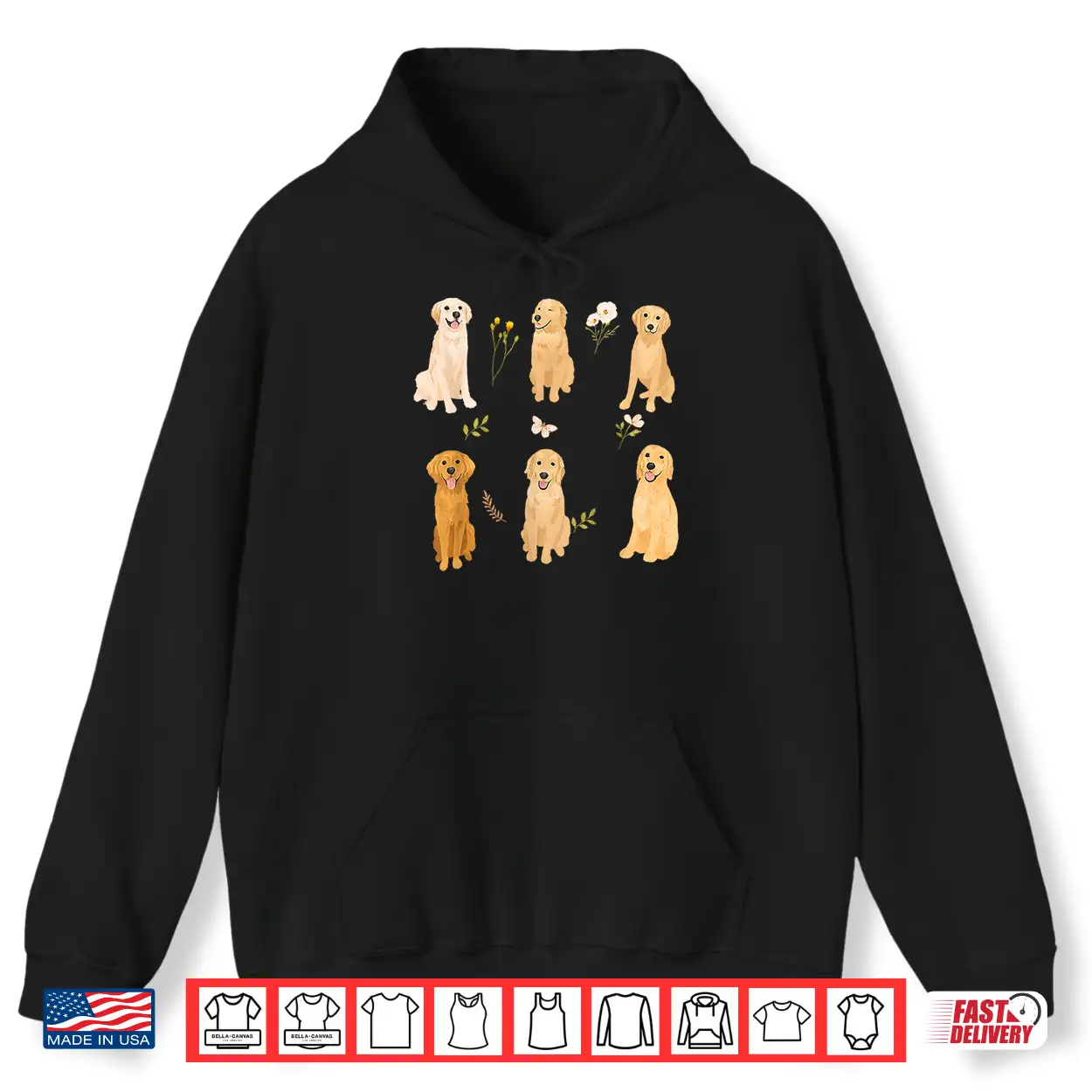 Golden Retriever Cottagecore Floral Golden Mama Dog Owner Shirt