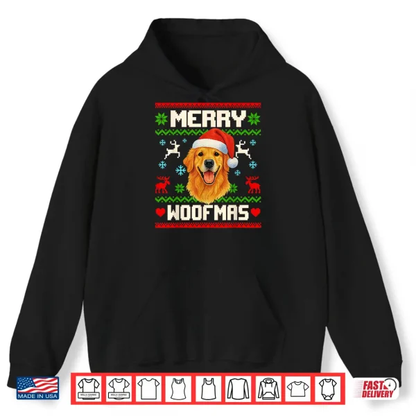 Hoodie Golden Retriever Dog Christmas Ugly Sweater Dog Lover Xmas Shirt